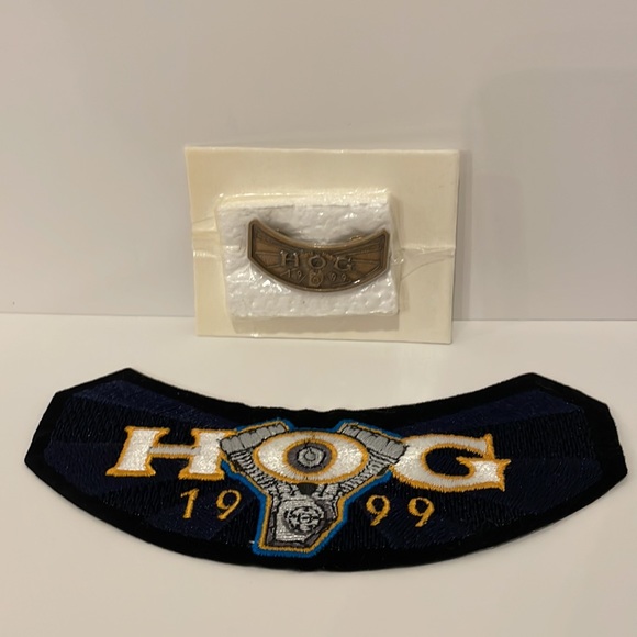 1999 Harley Davidson HOG Jacket Vest Patch and Pin Badge - Picture 2 of 6